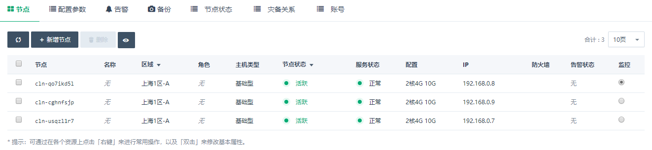 节点列表