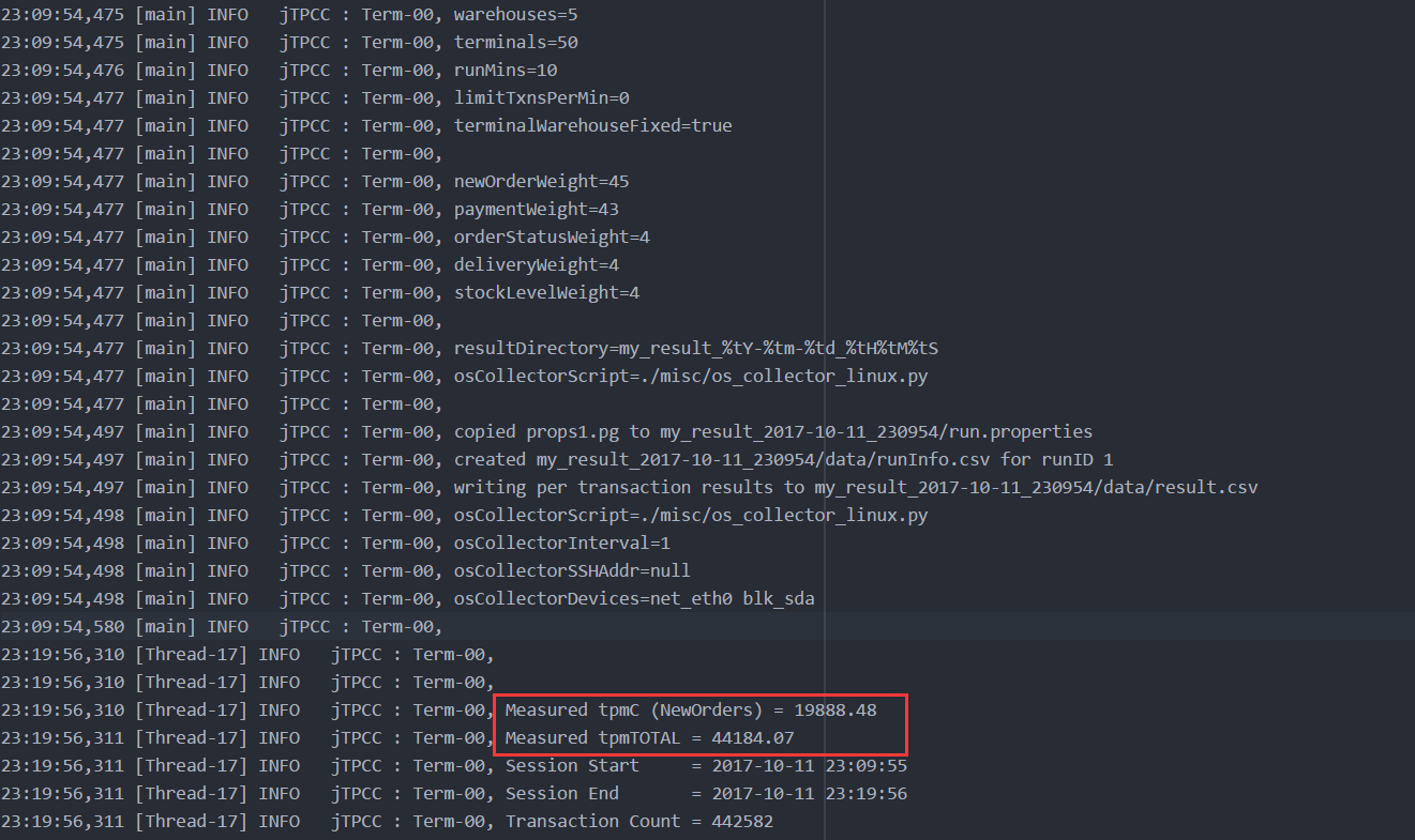 benchmarksqlTestResult